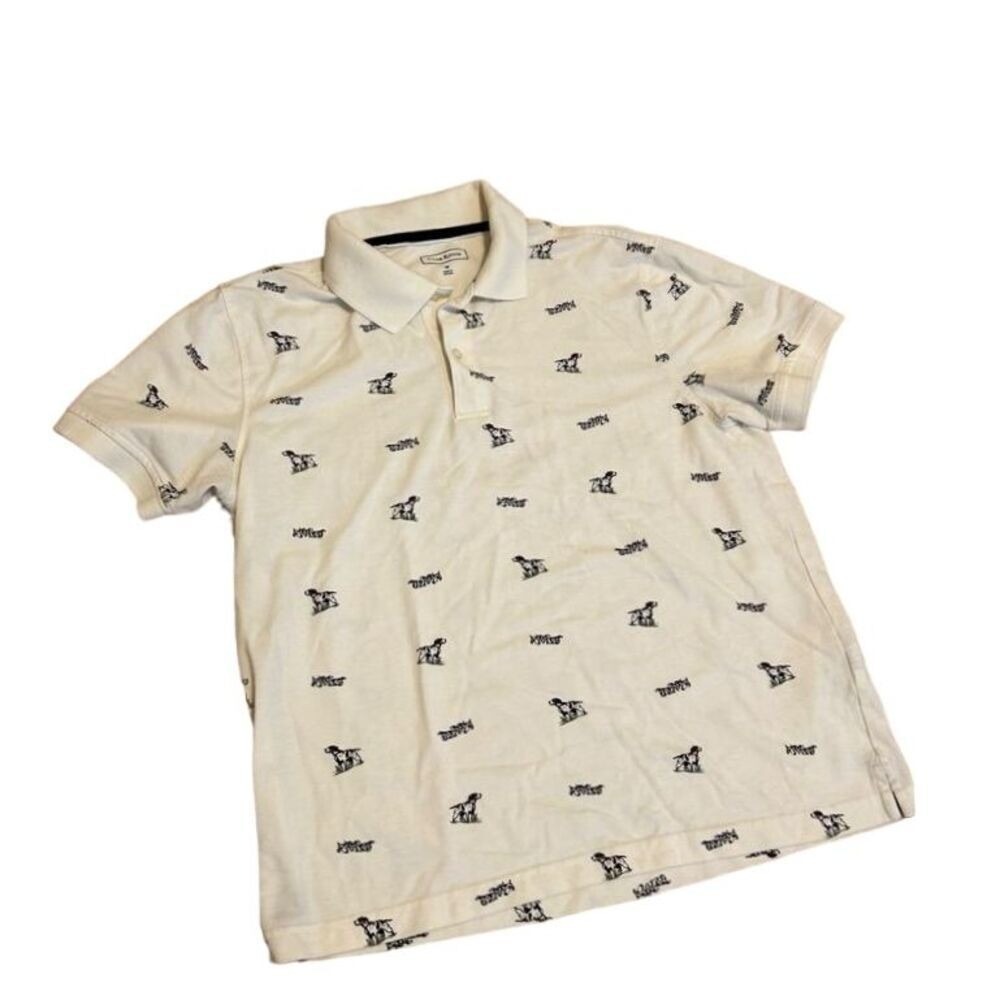 Men's Hunting Dog Preppy Old Money Print Polo Shirt Casual Club Room Medium - Picture 2 of 10